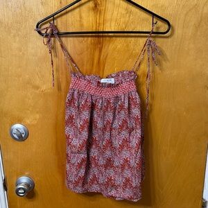 J. Crew Red and White Patterned Camisole